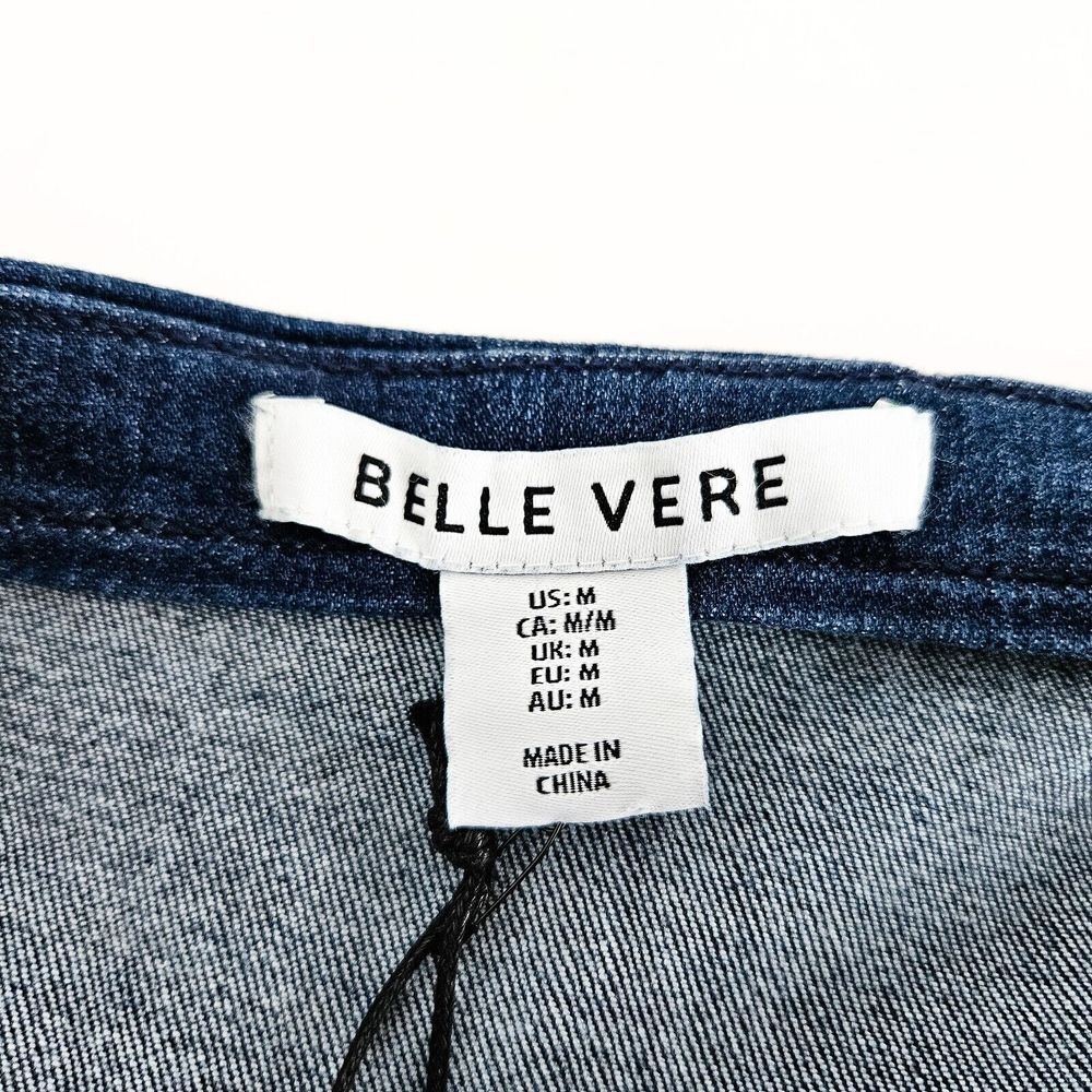 Belle Vere Denim Jean Crop Tank Top Women M Dark Wash Brand New - Picture 3 of 4
